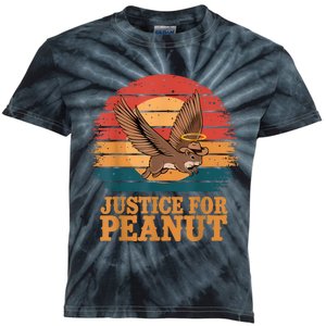 Justice For Peanut The Squirrel Peanut Squirrel Retro Kids Tie-Dye T-Shirt