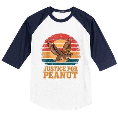 Justice For Peanut The Squirrel Peanut Squirrel Retro Baseball Sleeve Shirt