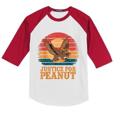 Justice For Peanut The Squirrel Peanut Squirrel Retro Kids Colorblock Raglan Jersey