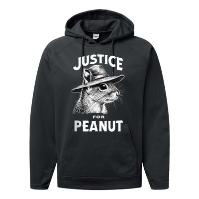 Justice For Peanut The Squirrel P’Nut Pnut Peanut Squirrel Performance Fleece Hoodie