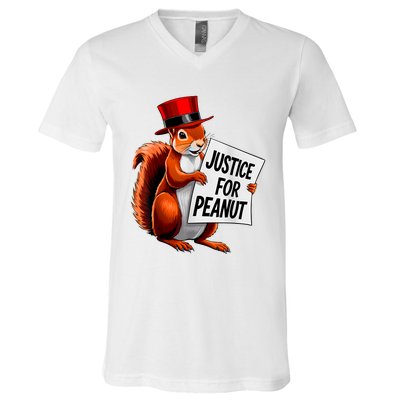 Justice For Peanut The Squirrel Peanut Squirrel V-Neck T-Shirt