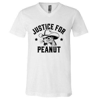 Justice For Peanut The Squirrel Peanut Squirrel V-Neck T-Shirt