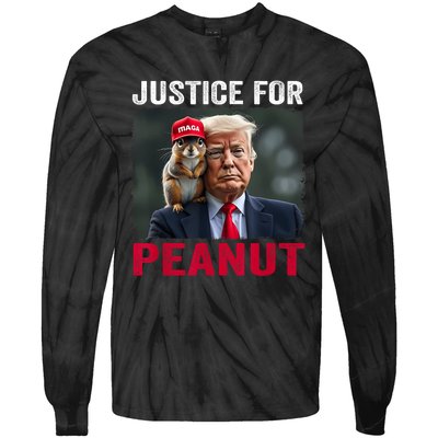 Justice For Peanut The Squirrel Wanted Tie-Dye Long Sleeve Shirt