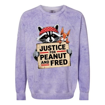 Justice For Peanut The Squirrel And Fred The Raccon Colorblast Crewneck Sweatshirt