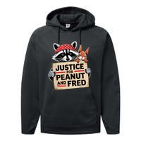 Justice For Peanut The Squirrel And Fred The Raccon Performance Fleece Hoodie