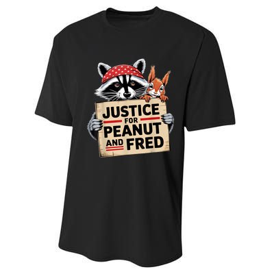 Justice For Peanut The Squirrel And Fred The Raccon Performance Sprint T-Shirt