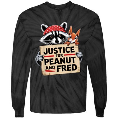 Justice For Peanut The Squirrel And Fred The Raccon Tie-Dye Long Sleeve Shirt