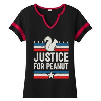 Justice For Peanut The Squirrel The Squirrel Pnut Ladies Halftime Notch Neck Tee