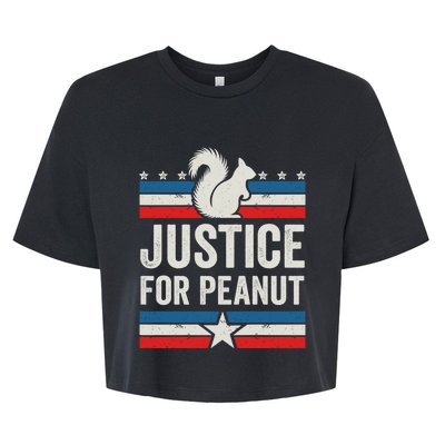 Justice For Peanut The Squirrel The Squirrel Pnut Bella+Canvas Jersey Crop Tee