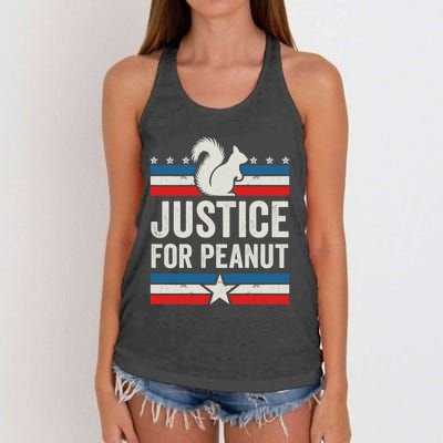 Justice For Peanut The Squirrel The Squirrel Pnut Women's Knotted Racerback Tank