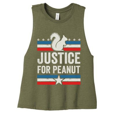 Justice For Peanut The Squirrel The Squirrel Pnut Women's Racerback Cropped Tank