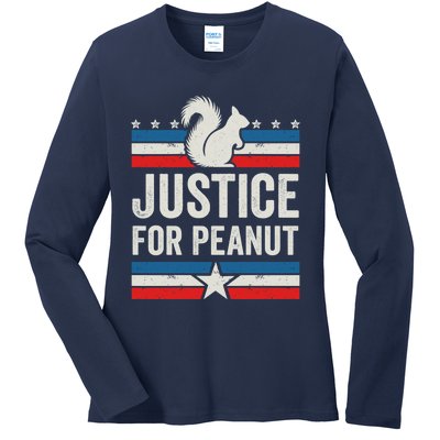 Justice For Peanut The Squirrel The Squirrel Pnut Ladies Long Sleeve Shirt