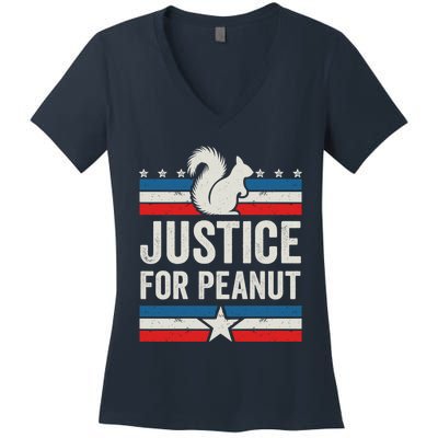 Justice For Peanut The Squirrel The Squirrel Pnut Women's V-Neck T-Shirt