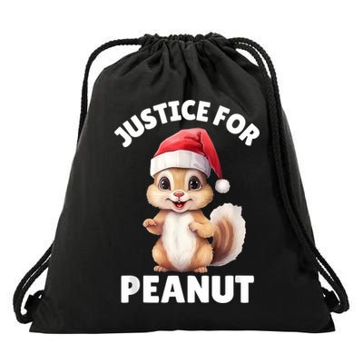 Justice For Peanut The Squirrel Funny Drawstring Bag