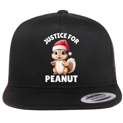 Justice For Peanut The Squirrel Funny Flat Bill Trucker Hat