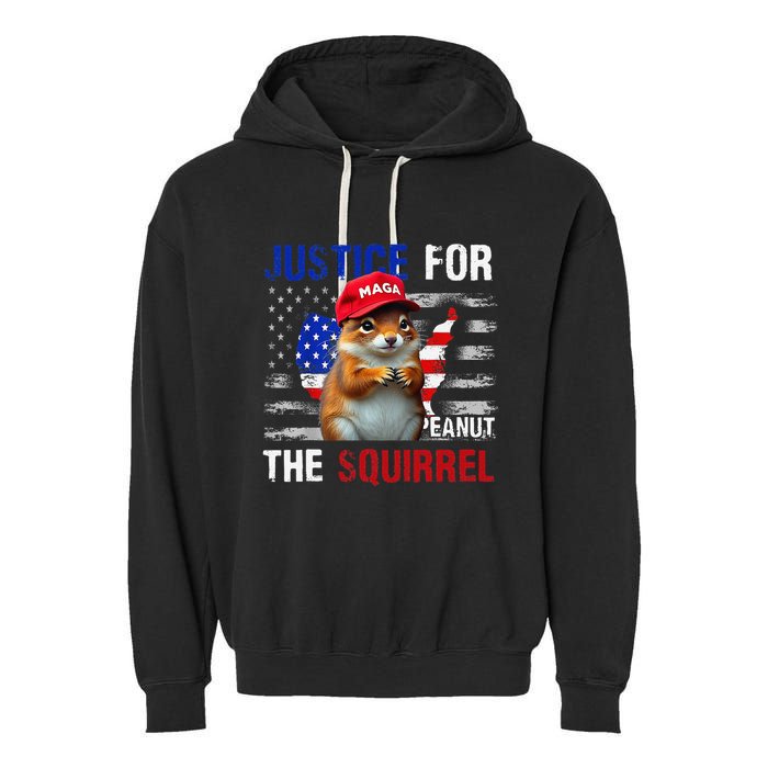Justice For Peanut The Squirrel Peanut Squirrel Garment-Dyed Fleece Hoodie