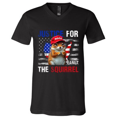 Justice For Peanut The Squirrel Peanut Squirrel V-Neck T-Shirt