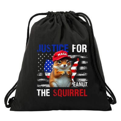 Justice For Peanut The Squirrel Peanut Squirrel Drawstring Bag