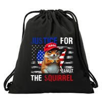 Justice For Peanut The Squirrel Peanut Squirrel Drawstring Bag