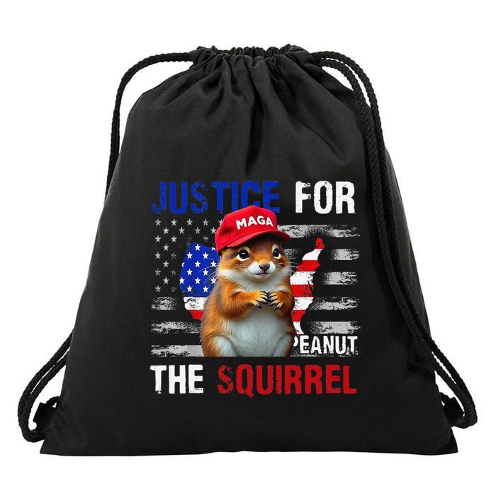 Justice For Peanut The Squirrel Peanut Squirrel Drawstring Bag