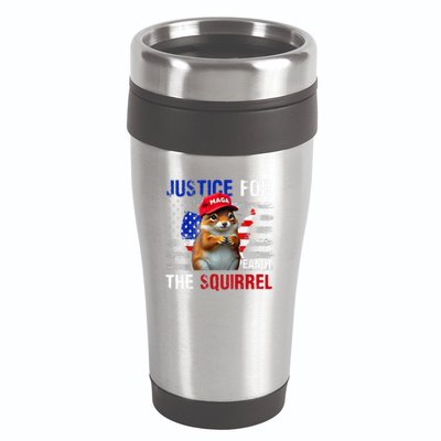 Justice For Peanut The Squirrel Peanut Squirrel 16oz Travel Tumbler