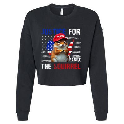 Justice For Peanut The Squirrel Peanut Squirrel Cropped Pullover Crew