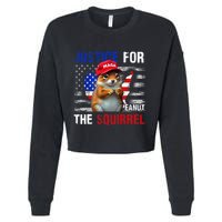 Justice For Peanut The Squirrel Peanut Squirrel Cropped Pullover Crew