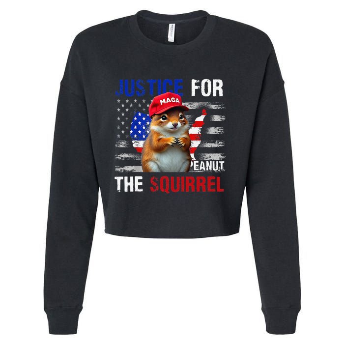Justice For Peanut The Squirrel Peanut Squirrel Cropped Pullover Crew