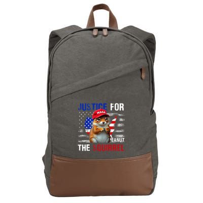 Justice For Peanut The Squirrel Peanut Squirrel Cotton Canvas Backpack