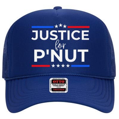 Justice For PNut Peanut Squirrel Lovers High Crown Mesh Back Trucker Hat