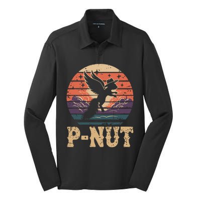 Justice For Peanut The Squirrel P’Nut Lovers Retro Sunset Silk Touch Performance Long Sleeve Polo