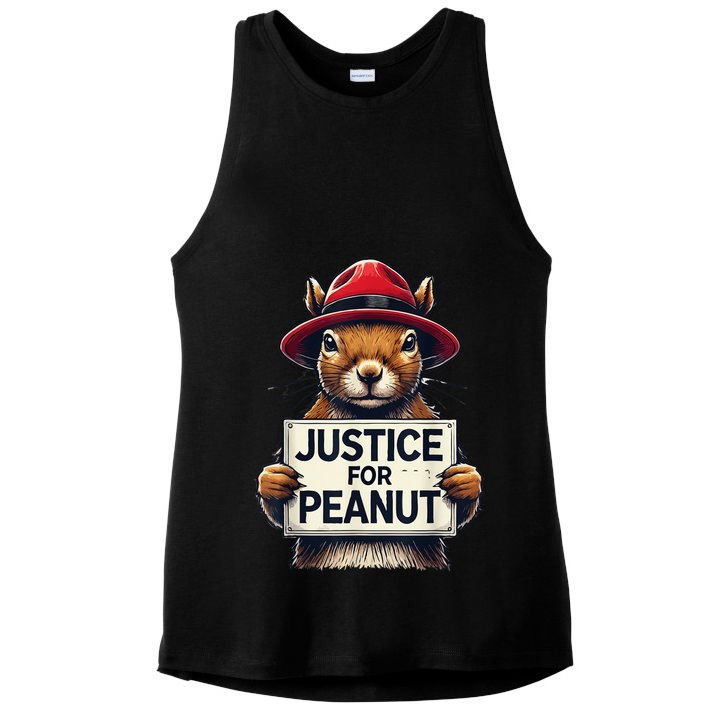 Justice For Peanut The Squirrel Wanted Ladies PosiCharge Tri-Blend Wicking Tank