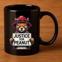 Justice For Peanut The Squirrel Wanted 11oz C Handle Ceramic Mug
