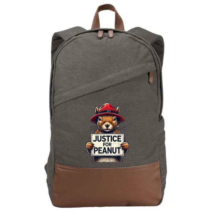 Justice For Peanut The Squirrel Wanted Cotton Canvas Backpack