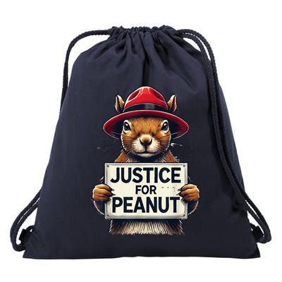 Justice For Peanut The Squirrel Wanted Drawstring Bag