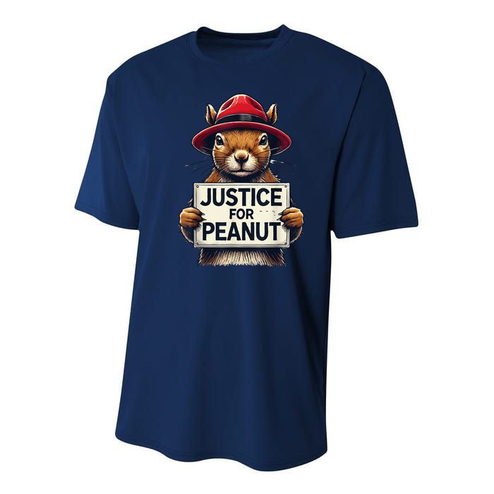 Justice For Peanut The Squirrel Wanted Youth Performance Sprint T-Shirt