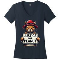 Justice For Peanut The Squirrel Wanted Women's V-Neck T-Shirt