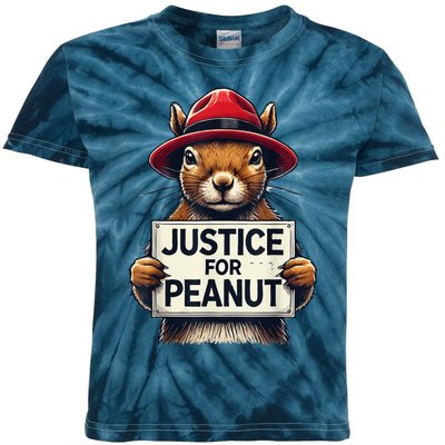 Justice For Peanut The Squirrel Wanted Kids Tie-Dye T-Shirt