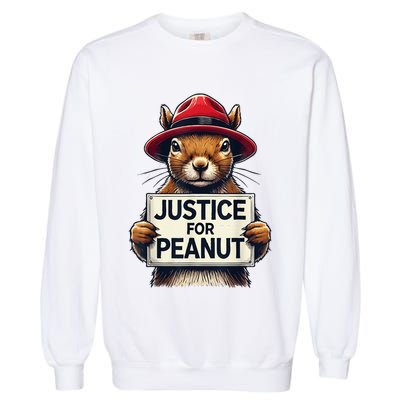 Justice For Peanut The Squirrel Wanted Garment-Dyed Sweatshirt
