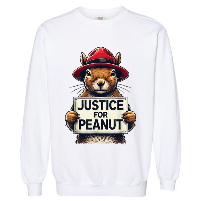 Justice For Peanut The Squirrel Wanted Garment-Dyed Sweatshirt