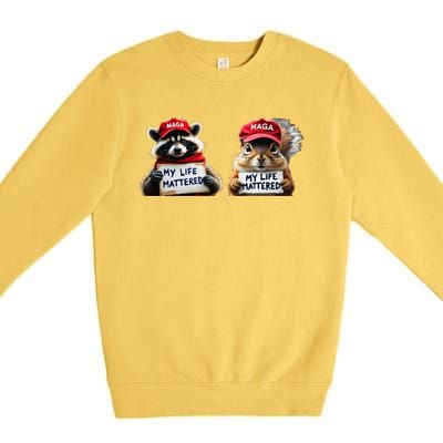 Justice For Peanut The Squirrel And Fred The Raccoon Premium Crewneck Sweatshirt