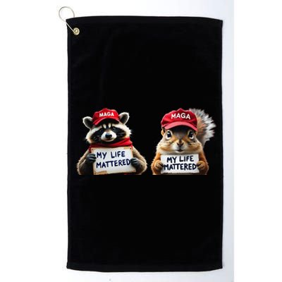 Justice For Peanut The Squirrel And Fred The Raccoon Platinum Collection Golf Towel