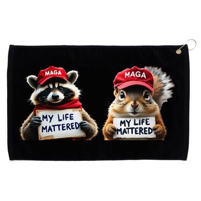 Justice For Peanut The Squirrel And Fred The Raccoon Grommeted Golf Towel