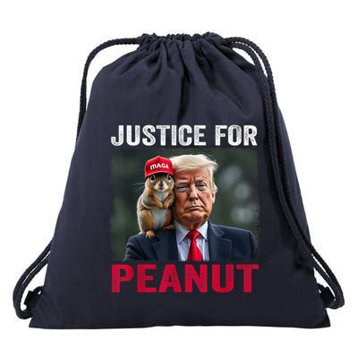 Justice For Peanut The Squirrel Wanted Drawstring Bag