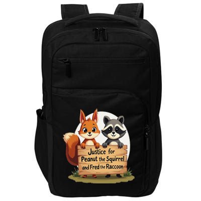 Justice For Peanut The Squirrel And Fred The Raccoon Impact Tech Backpack