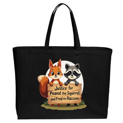 Justice For Peanut The Squirrel And Fred The Raccoon Cotton Canvas Jumbo Tote