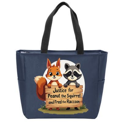 Justice For Peanut The Squirrel And Fred The Raccoon Zip Tote Bag