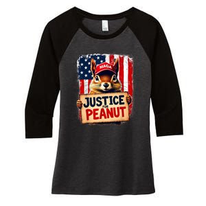 Justice For Peanut The Squirrel Peanut Squirrel Maga Women's Tri-Blend 3/4-Sleeve Raglan Shirt