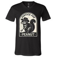 Justice For Peanut The Squirrel Peanut Squirrel Wanted V-Neck T-Shirt