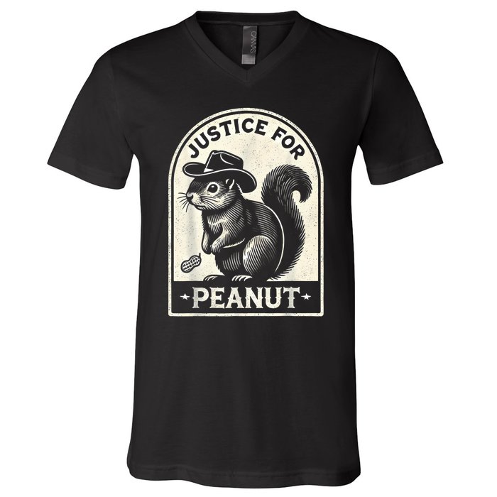 Justice For Peanut The Squirrel Peanut Squirrel Wanted V-Neck T-Shirt